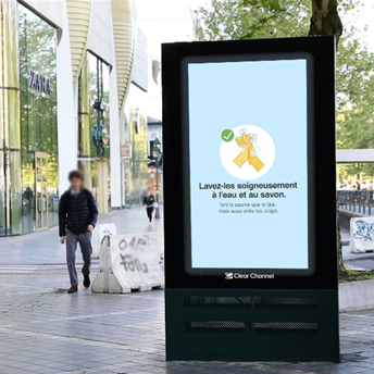 Philippe Close, bourgmestre de la Ville de Bruxelles, remercie Clear Channel pour sa campagne sur tous les écrans digitaux à Bruxelles et à l’échelle nationale