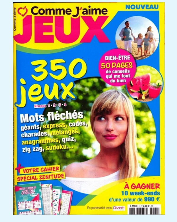 Comme J’aime Jeux, le nouveau trimestriel qui propose des jeux et des conseils minceur Comme J’aime Jeux, le nouveau trimestriel qui propose des jeux et des conseils minceur