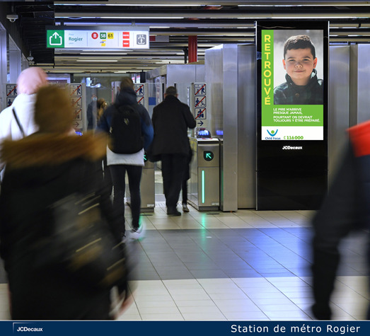 Child Focus et JCDecaux sensibilisent grâce à une campagne DOOH