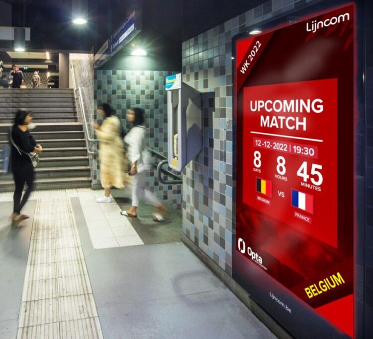 La Coupe du Monde en live dans le prémétro grâce au réseau DOOH de Lijncom La Coupe du Monde en live dans le prémétro grâce au réseau DOOH de Lijncom