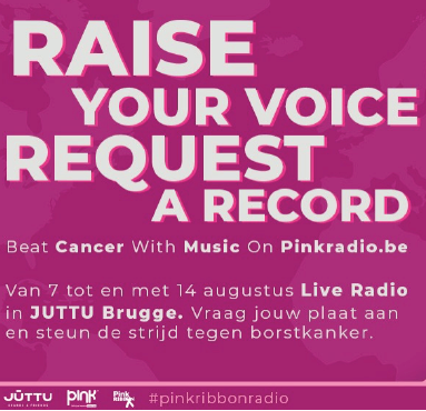 PINK, Juttu et Pink Ribbon Belgique organisent ensemble Pink Ribbon Radio PINK, Juttu et Pink Ribbon Belgique organisent ensemble Pink Ribbon Radio
