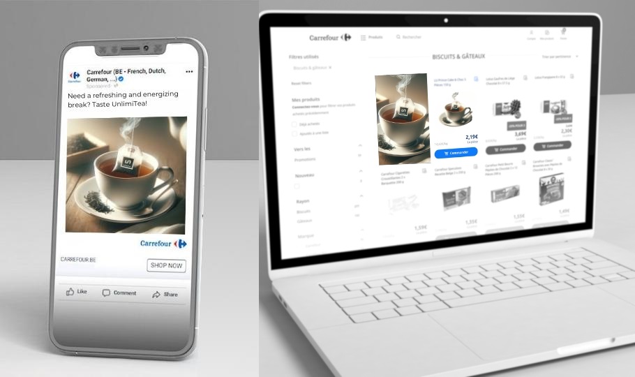 Exemples d’activations onsite et offsite pour la marque fictive UnlimiTea